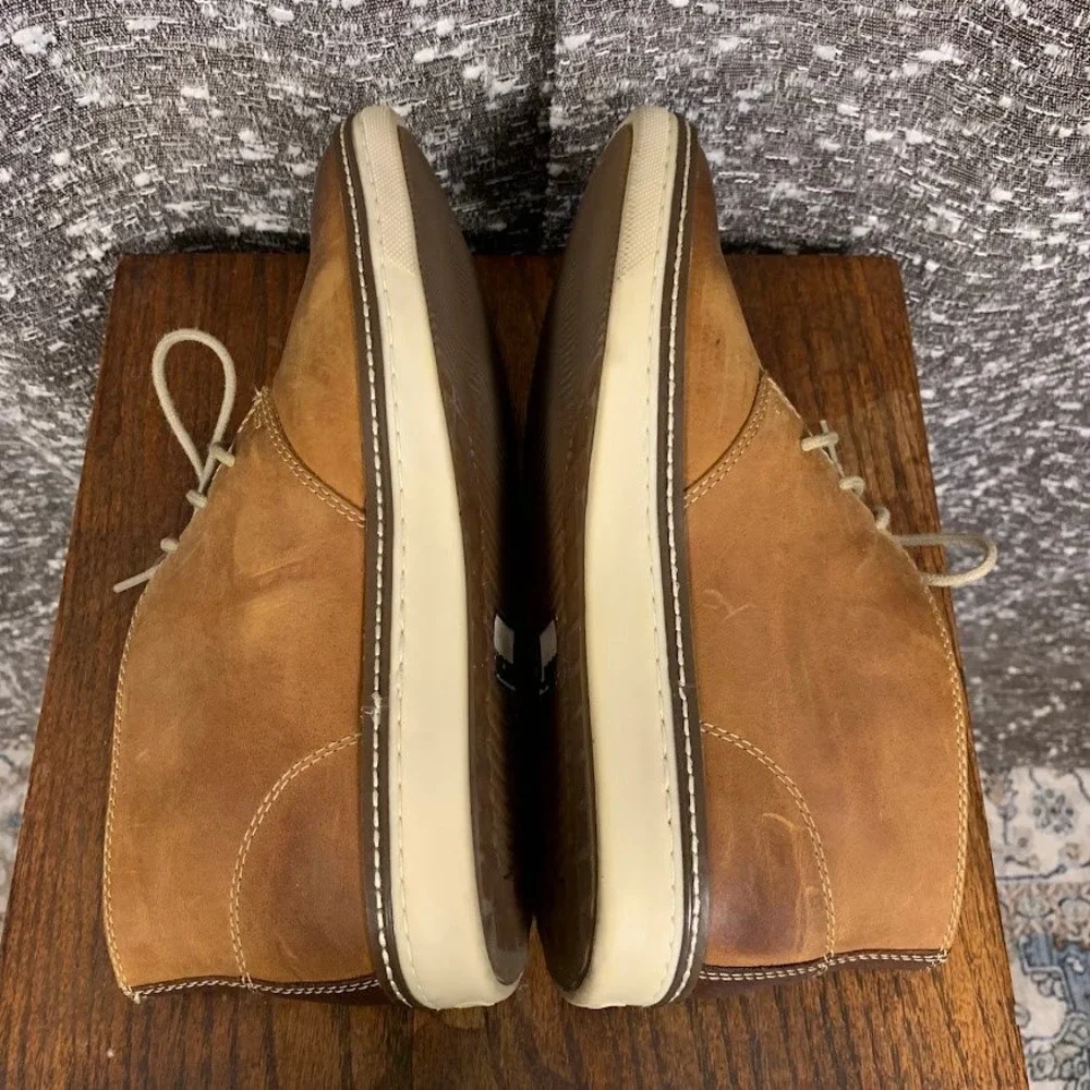 Johnston & Murphy Tan Leather McGuffey Chukka Boots Lace Up Mens 9.5